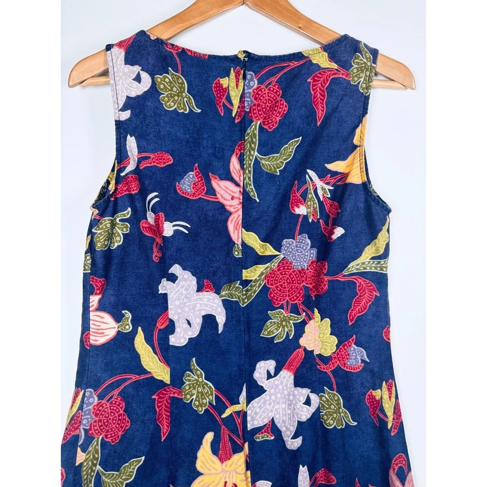 Pataloha Patagonia Dress Size 8 Blue Floral Cotton Knee Length Made in Portugal